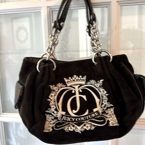 Juicy Couture Black Velvet purse with chain handle